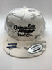 Armadillo Hat Co White Camo 5 Panel SnapBack Hat Cap