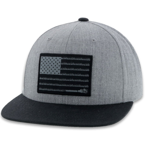 Hooey LIBERTY ROPER GREY AMERICAN FLAG TRUCKER 2010T-GY - Southern Girls Boutique