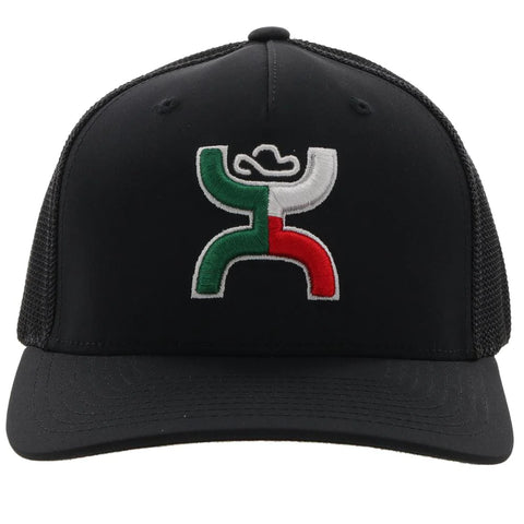Hooey "BOQUILLAS" Black Flexfit Mexican Flag Hat 2218BK - Southern Girls Boutique