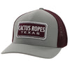 Hooey Cactus Ropes Texas Grey Maroon Mesh Flexfit Hat CR084 - Southern Girls Boutique