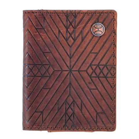 HOOEY  "AUSTIN" HOOEY BIFOLD MONEY CLIP BROWN W/ AZTEC SKU: HFBF005-BR - Southern Girls Boutique
