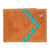 HOOEY  "TONKAWA" FRONT POCKET BIFOLD HOOEY WALLET TAN W/TURQUOISE AZTEC SKU: HFBF006-TNTQ - Southern Girls Boutique