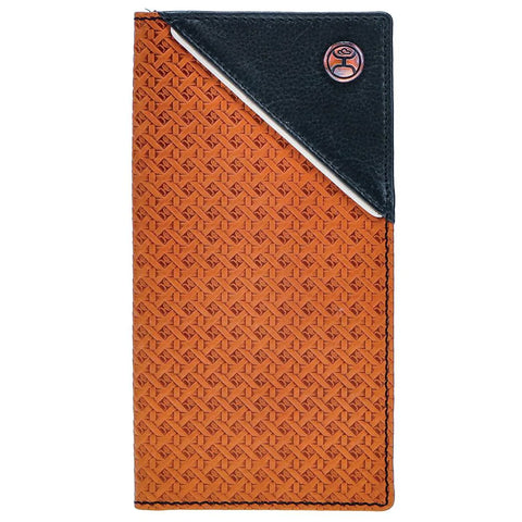 Hooey "HANDS UP BASKET WEAVE" RODEO HOOEY WALLET BROWN W/BLACK LEATHER HW002-TNBR - Southern Girls Boutique