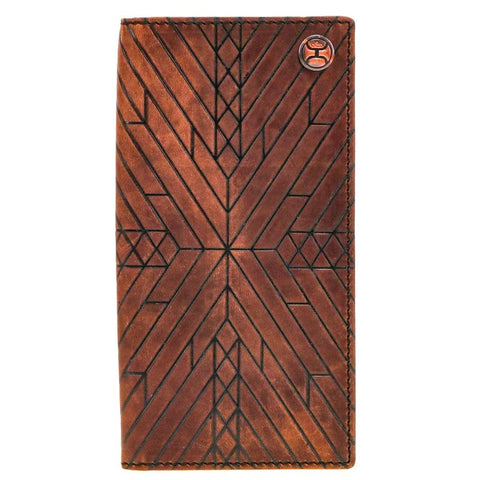 HOOEY "AUSTIN" RODEO HOOEY WALLET BROWN W/AZTEC SKU: HW005-BR - Southern Girls Boutique