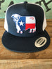Lazy J Black and White Texas Flag Hereford Patch Cap (4") - Southern Girls Boutique