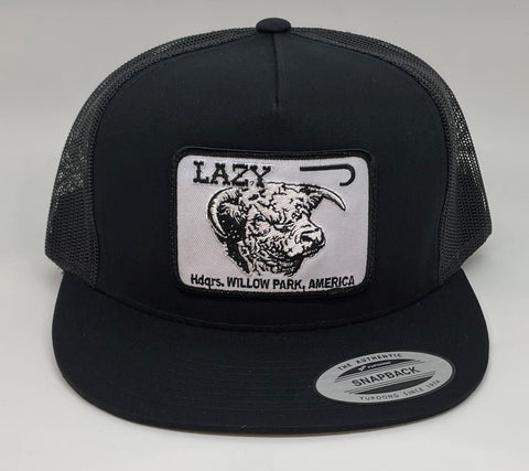 Lazy J Ranch Wear Black & Black Headquarters Cap (4") - Southern Girls Boutique