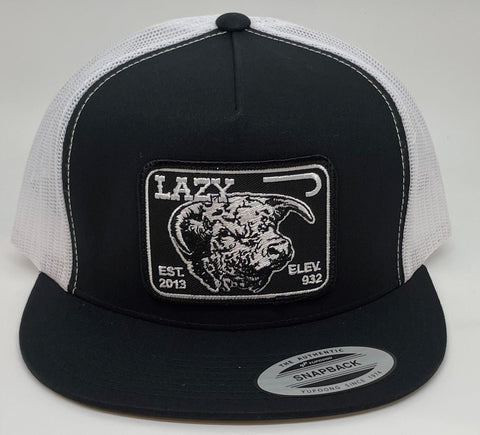 Lazy J Black and White Elevation Hereford Patch Cap Mesh Trucker - Southern Girls Boutique