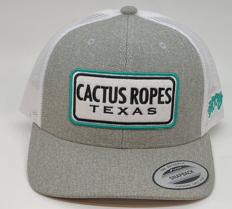 Hooey Cactus Ropes Texas CR064 Grey White SnapBack Trucker Patch Hat - Southern Girls Boutique