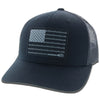Hooey 1905T-BK "Liberty Roper" Black / Black American FlagTrucker Hat - Southern Girls Boutique