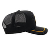 HOOEY "LONE STAR" BLACK W/GOLD/BLACK PATCH Mesh Snapback Trucker LS013T-BK - Southern Girls Boutique