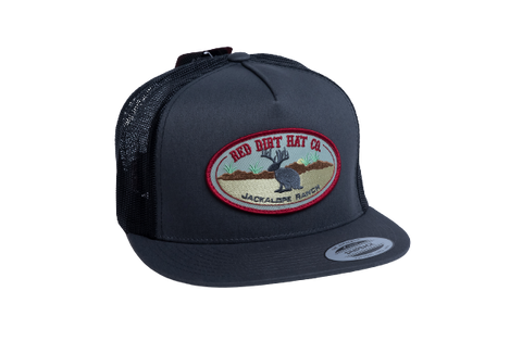 Red Dirt Hat JACKALOPE Charcoal Mesh Trucker Patch Cap RDHC-155 - Southern Girls Boutique
