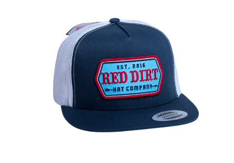 Red Dirt Hat High Life Navy White Mesh Trucker Patch Cap RDHC-191 - Southern Girls Boutique