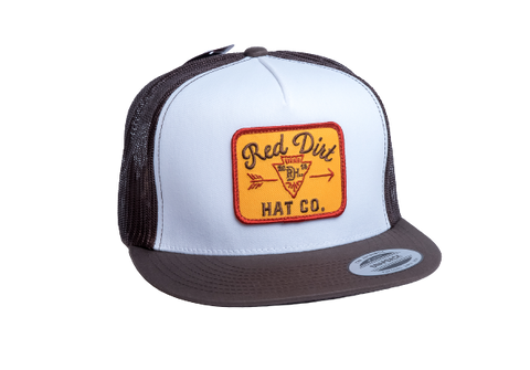 Red Dirt MINERAL WATER White Brown Mesh Trucker Patch Cap RDHC- 180 - Southern Girls Boutique