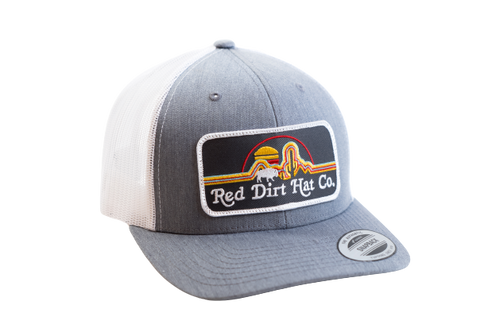 Red Dirt Hat Neon Buffalo Grey White Mesh Trucker Patch Cap RDHC- 214 - Southern Girls Boutique