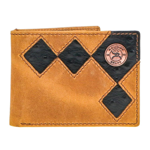 HOOEY  "SHILOH" ROUGHY FRONT POCKET BIFOLD BROWN/BLACK W/ DIAMOND PATCHWORK SKU: RFBF006-BRBK - Southern Girls Boutique