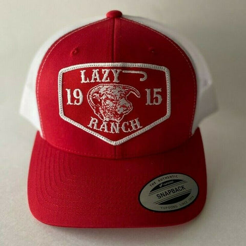 Lazy J Ranch Wear Red & White 3.5" Red Ranch Patch Lazy J Hat - Southern Girls Boutique