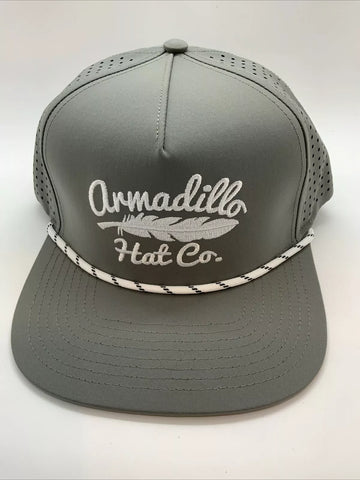 Armadillo Hat Co Ace Gray 5 Panel Rope SnapBack Hat Cap