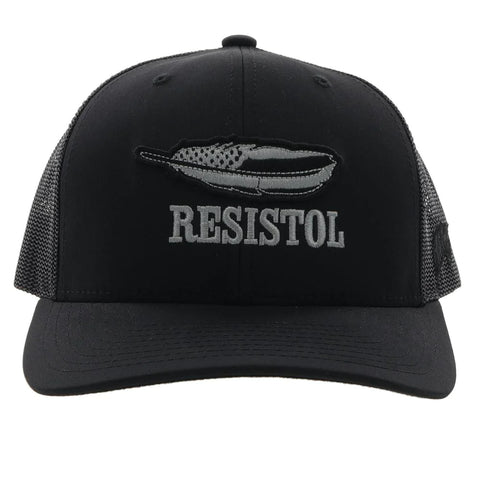 HOOEY "RESISTOL" BLACK W/FEATHER LOGO Mesh Snapback Trucker 2251T-BK - Southern Girls Boutique