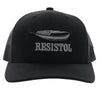 HOOEY "RESISTOL" BLACK W/FEATHER LOGO Mesh Snapback Trucker 2251T-BK - Southern Girls Boutique