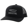 HOOEY "RESISTOL" BLACK W/FEATHER LOGO Mesh Snapback Trucker 2251T-BK - Southern Girls Boutique