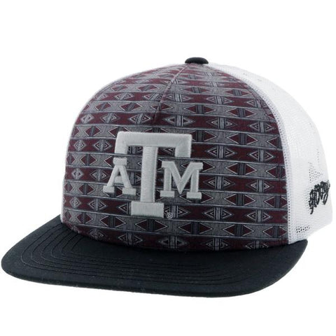 HOOey Maroon Aztec Print & White Texas A&M Patch Snapback Cap 7025TMAWH - Southern Girls Boutique