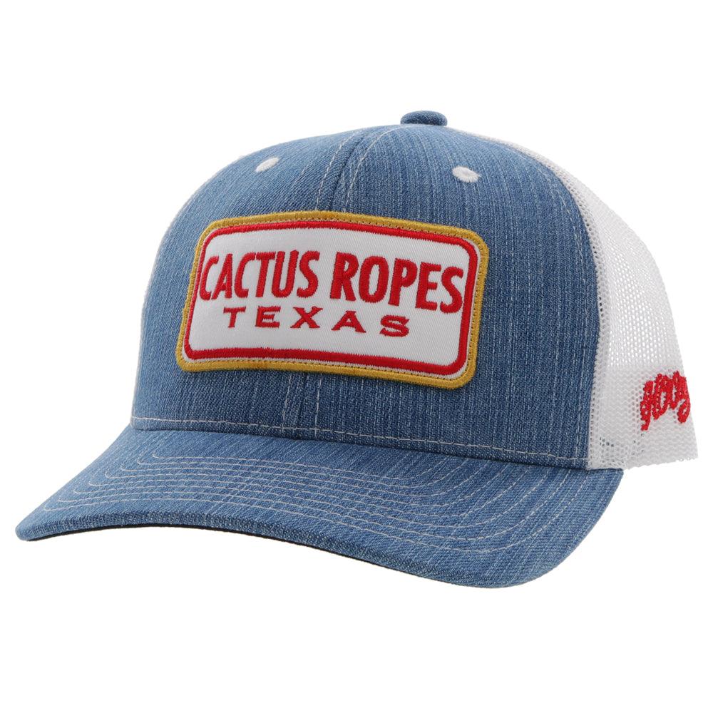 Hooey Cactus Ropes Texas CR080 Denim White Mesh Snapback Trucker
