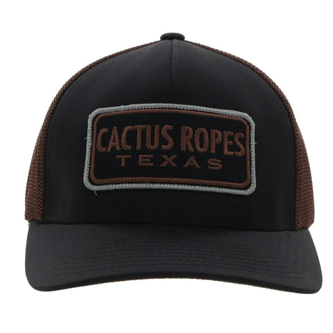 Hooey Cactus Ropes Texas Black Brown Mesh Flexfit Hat CR085 - Southern Girls Boutique