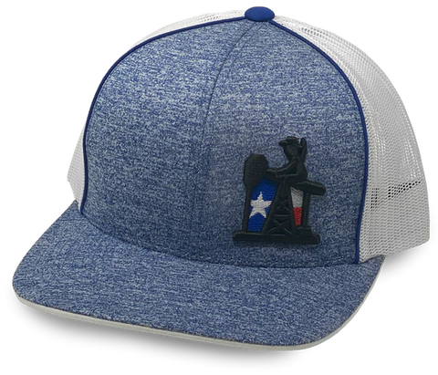 PJ Cowboy Oil Field Blue Heather Texas Flag SnapBack Trucker Hat - Southern Girls Boutique