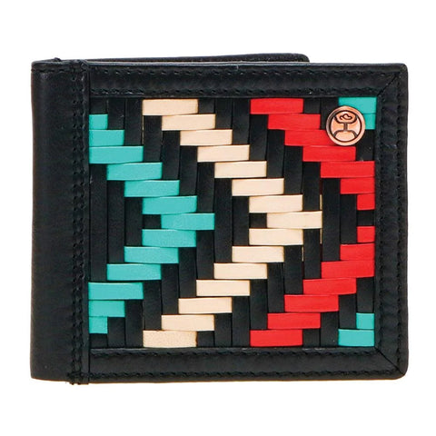 HOOEY  "BLACK HAWK" BIFOLD HOOEY WALLET BLACK/RED W/ AZTEC PRINT SKU: HBF010-BKRD - Southern Girls Boutique