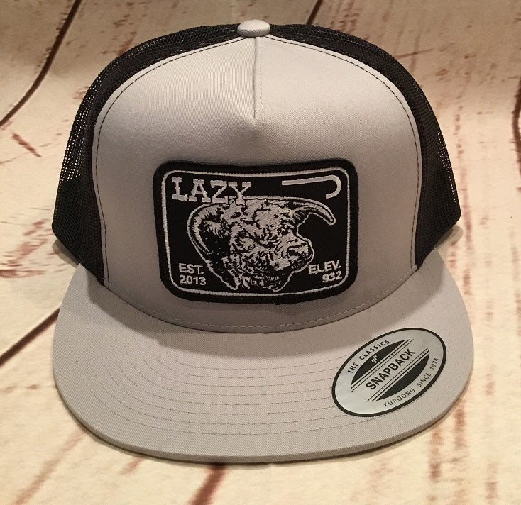 Lazy J Gray and Black Elevation Hereford Patch Cap Mesh Trucker | Southern  Girls Boutique