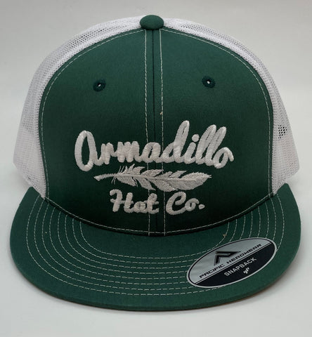 Armadillo Hat Company DURANGO Green with White Mesh Snapback Trucker style - Southern Girls Boutique