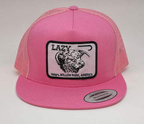 Lazy J Ranch Wear Pink & Pink 4" Cattle Headquarters Cap Snapback - Southern Girls Boutique