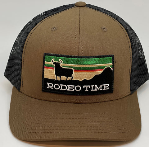 SUNSET BROWN RODEO TIME MESHBACK - Southern Girls Boutique