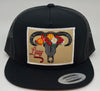 Lazy J Ranch Wear Black & Black 4" Skull & Flowers  Trucker Cap - Southern Girls Boutique