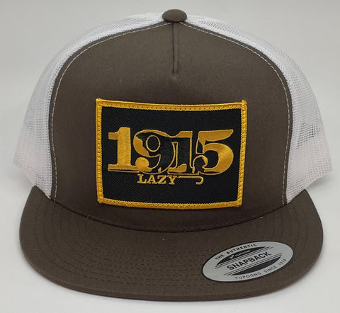 Lazy J Ranch Wear Brown & White 4" Retro 1915 Patch Trucker Cap - Southern Girls Boutique