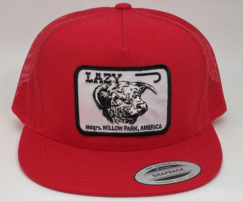 Lazy J Ranch Wear Red & Red 4" Elevation Patch Cap Trucker Style  Hat - Southern Girls Boutique