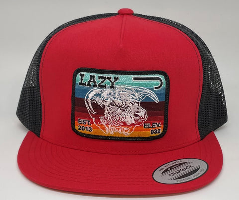Lazy J Ranch Wear Red & Black Serape Patch Cap (4") - Southern Girls Boutique