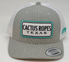 Hooey Cactus Ropes Texas CR064 Grey White SnapBack Trucker Patch Hat - Southern Girls Boutique