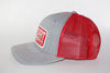 Red Dirt Hat Co Patch Hat Heather Grey/Red Snap Back Trucker Hat - Southern Girls Boutique