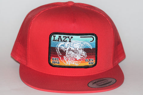 Lazy J Ranch Wear Red & Red Serape Elevation Patch Cap (4") - Southern Girls Boutique