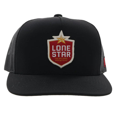 HOOEY "LONE STAR" Black/White/Red Shield Patch LS011T-BK - Southern Girls Boutique