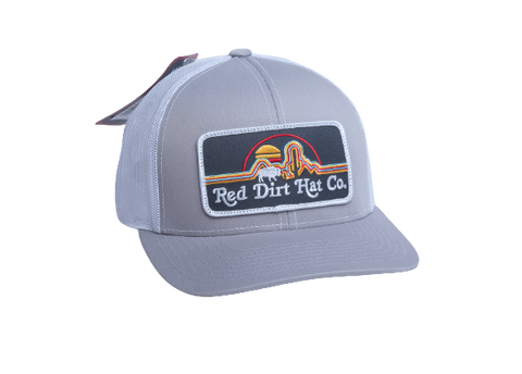 Red Dirt Hat Neon Buffalo Silver White Mesh Trucker Patch Cap RDHC- 174 - Southern Girls Boutique