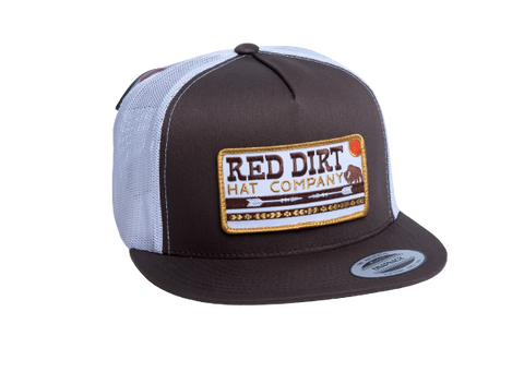 Red Dirt Hat Arrows Brown White Mesh Trucker Patch Cap RDHC-165 - Southern Girls Boutique