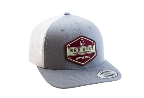 Red Dirt Hat Arrowhead Grey/White Mesh Trucker Patch Cap RDHC- 235 - Southern Girls Boutique