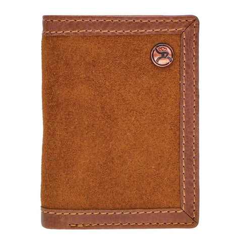 HOOEY  "ROUGHY CLASSIC" ROUGHOUT BROWN LEATHER TRIFOLD WALLET SKU: RTF001-TNBR - Southern Girls Boutique