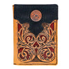 HOOEY  "RYDER" ROUGHY TRIFOLD WALLET TAN/ RED HAND-TOOLED SKU: RTF003-TNRD - Southern Girls Boutique