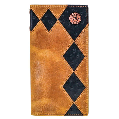 HOOEY  "SHILOH" RODEO ROUGHY WALLET BROWN/BLACK W/DIAMOND PATCHWORK SKU: RW006-BRBK - Southern Girls Boutique