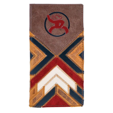 HOOEY  "KAMALI" RODEO ROUGHY 2.0 WALLET BROWN/ RED W/PATCHWORK SKU: RW007-BRRD - Southern Girls Boutique