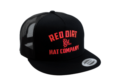 Red Dirt Hat Hot Pink Direct Stitch Black Mesh Snapback Trucker RDHC-234 - Southern Girls Boutique
