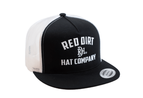 Red Dirt Hat Direct Stitch Black White Mesh Trucker Patch Cap RDHC-233 - Southern Girls Boutique
